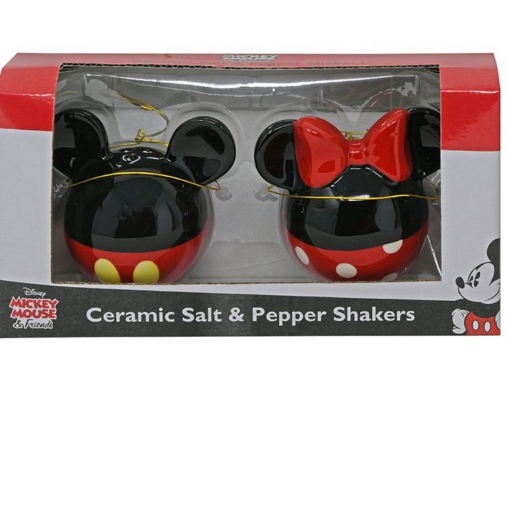 Disney Mickey Mouse & Friends: Ceramic Salt & Pepper Shakers "Headballs", New